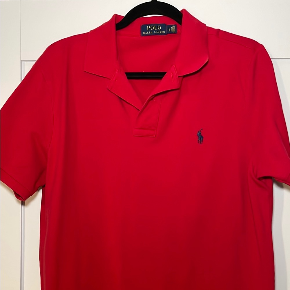 Ralph Lauren Vibrant Red Polo with Blue Logo